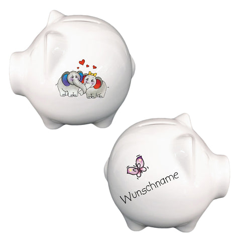 Sparschwein Spardose Elefant 2 mit Wunschname