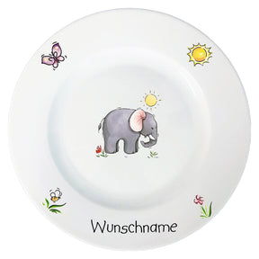 Speiseservice 2-tlg. Elefant mit Wunschname