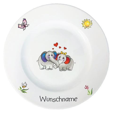 Speiseteller Elefant 2 mit Wunschname