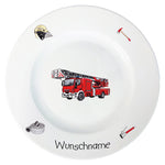 Speiseservice 2-tlg. Feuerwehr mit Wunschname