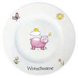 Speiseservice 2-tlg. Schwein mit Wunschname