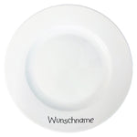Speiseteller Teller flach 27cm Weiß mit Wunschname