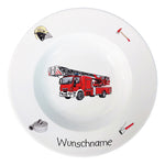 Speiseservice 2-tlg. Feuerwehr mit Wunschname