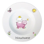 Speiseservice 2-tlg. Schwein mit Wunschname
